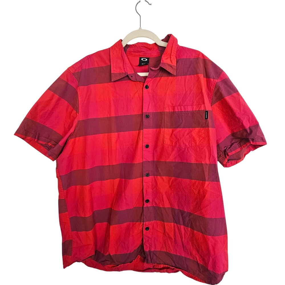 Oakley hMens Striped Shirt Size XXL Skater Preppy Casual Weekend Easy Collared